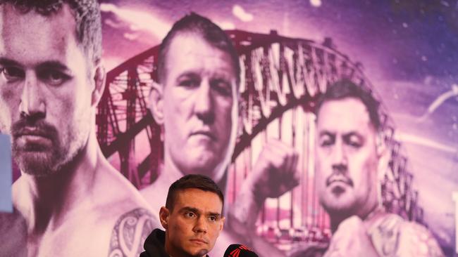 Tim Tszyu takes Bowyn Morgan on December 16. Picture: Brett Costello