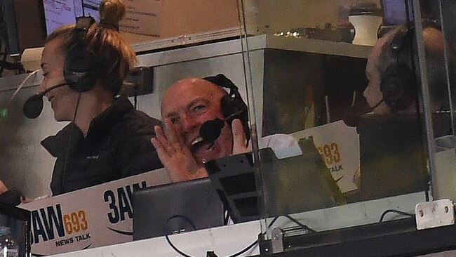 Rex Hunt calls a game for 3AW in 2018. Picture: AAP/Julian Smith