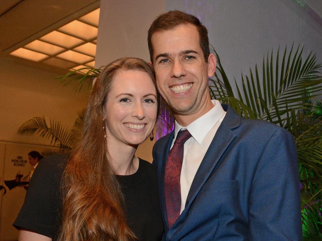 Kim Kermode and Dylan Brayshaw at Gold Coast Marathon gala dinner at QT Resort Surfers Paradise. Picture: Regina King.