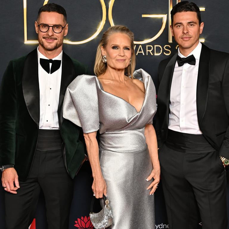 Marty Fox (right) pictured with fellow Block judges Darren Palmer and Shaynna Blaze. Photo by James Gourley/Getty Images for TV WEEK Logie Awards)