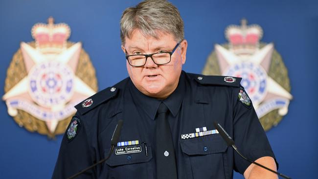 Victoria Police Assistant Commissioner Luke Cornelius admits that officers “stuffed up”. Picture: AAP Image/Joe Castro