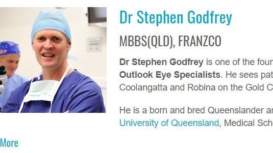 Dr Stephen Godfrey is one of the eye doctors at Outlook Eye Specialists.