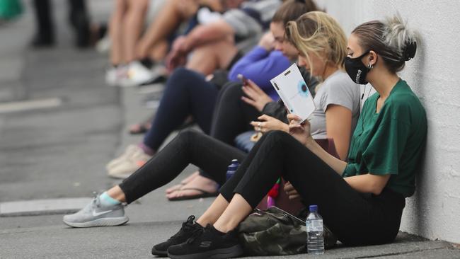 Thousands of Australians around the country were forced to line up outside Centrelink for hours this week. Picture: Peter Wallis