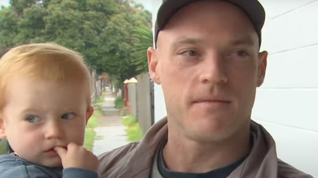 Baby Arli with his father Michael Ryan. Picture: 7 NEWS,