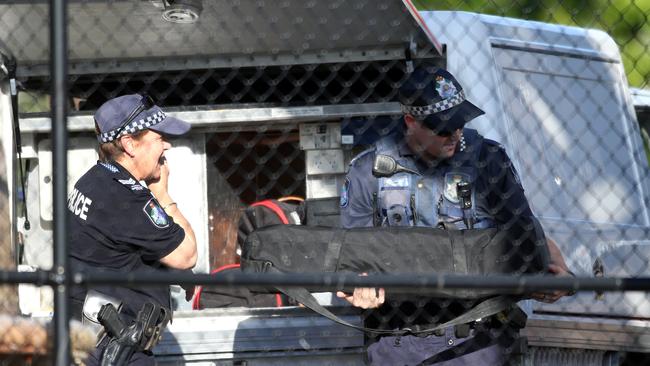 Police on the scene at Dreamworld in the days after the October 2016 tragedy. File picture