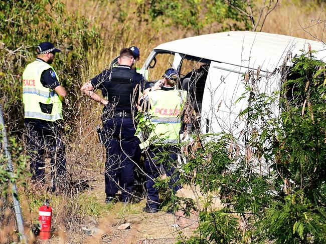 Emergency Services respond to a single vehicle accident at the William Condon Bridge on the Ring Road, Condon. Picture: Alix Sweeney