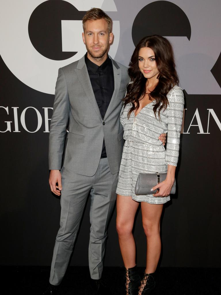 Calvin Harris and model Aarika Wolf attend GQ and Giorgio Armani Grammys after-party. Picture: Getty