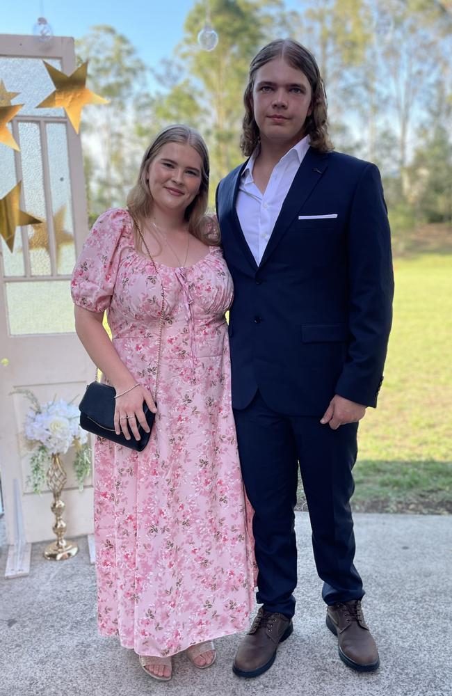 Ashton Brown arrives at the 2024 Gympie State High School graduation formal.