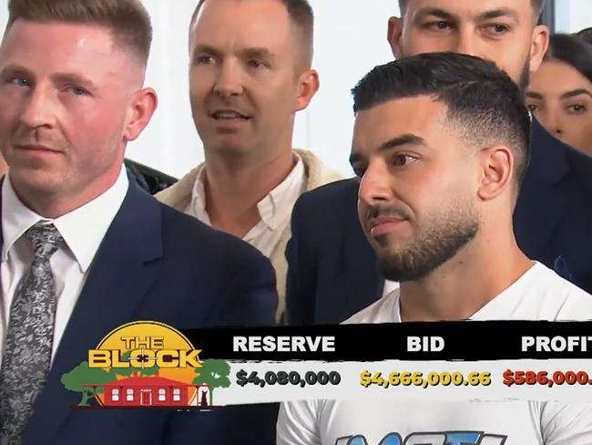 Controversial Block bidder Adrian Portelli has hit back at social media uproar after Omar and Oz took home a combined $1.5m from the auction. Picture: Channel 9