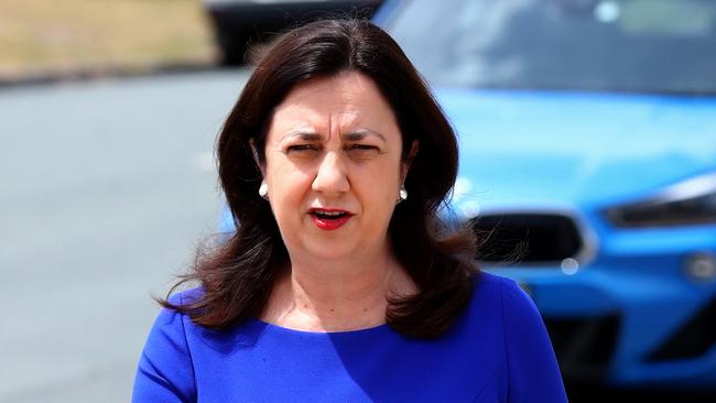 Queensland Premier Annastacia Palaszczuk on Bribie Island on Monday. Picture: Getty Images