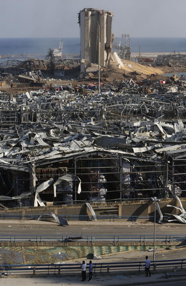 Wrecked buildings in the city's port. Picture: Marwan Tahtah/Getty Images