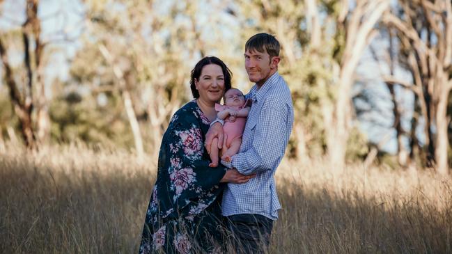 GRATEFUL: Warwick couple Emily and Matthew Woodrow have opened up about their IVF journey and how their rainbow baby Lily has changed their lives. Picture: Peta Murphy (Weddings and Events Warwick Photography.)