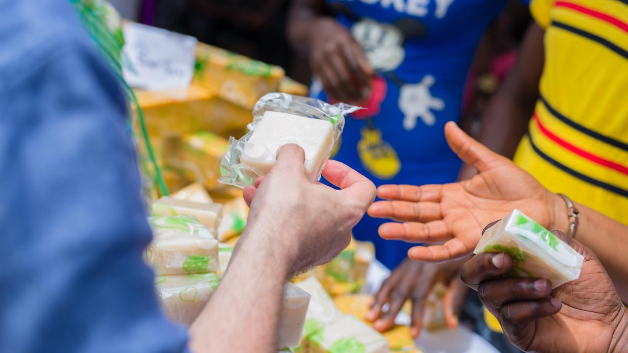 The Cocoa Life program encourages farmers to make soap or farm other produce as well as cocoa to diversify their income. Picture: Kwabena Agyeman / KwaMani Photography.