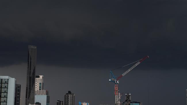 The biggest implied threat in the budget papers is the projected downturn in housing dwelling construction, the fall of housing prices in Sydney and Melbourne and a connected decline in household wealth, revenue and expenditure. Picture: AAP