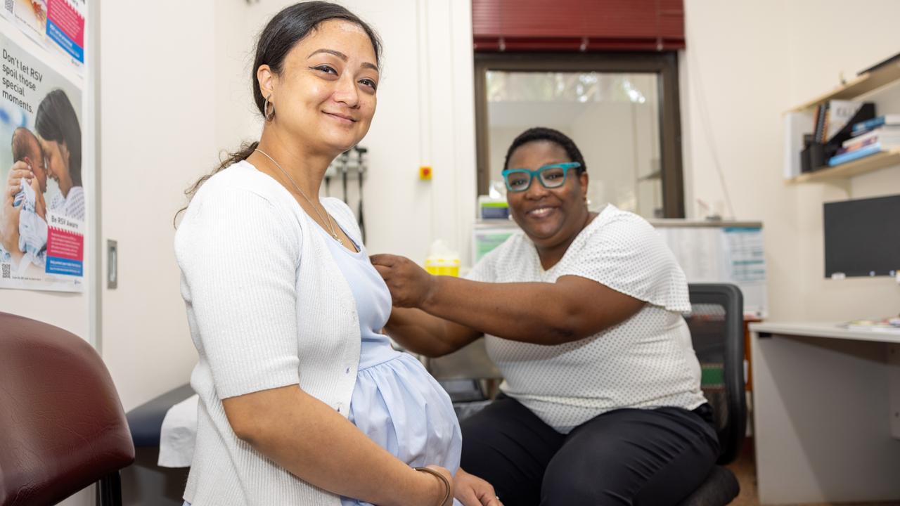 Bakewell mum-to-be Pritee Shrestha receives an RSV vaccine. The vaccine is being made free for pregnant women across the country from February 3, 2025. Picture: Supplied.