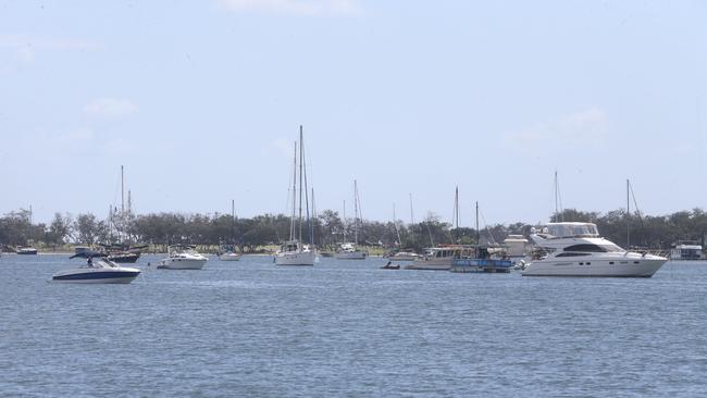 Boats in Bum’s Bay at The Spit. Picture: Richard Gosling.