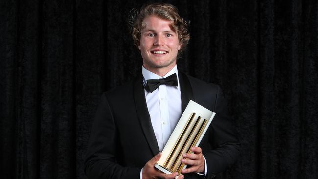 Will Pucovski with his Bradman Young Cricketer award. Picture: Getty Images