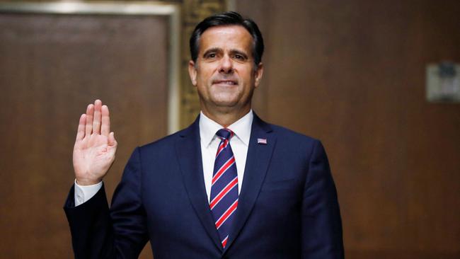 John Ratcliffe is sworn in for a hearing on his nomination for Director of National Intelligence in Washington during the first Trump administration. Picture: AFP