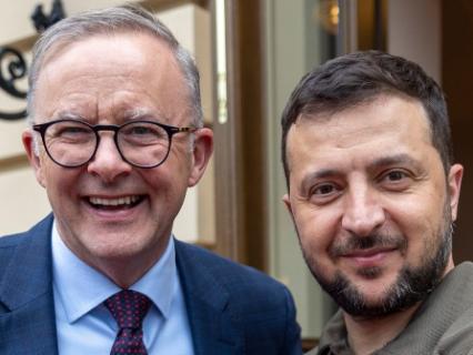 Australian Prime Minsiter Anthony Albanese meets with  Ukraine President Zelensky. Posted July 4, 2022. Picture: X @AlboMP