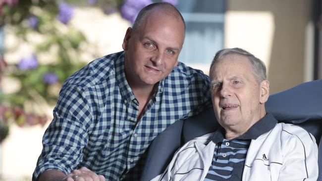 Brett Partington with his father Bob. Picture: TAIT SCHMAAL