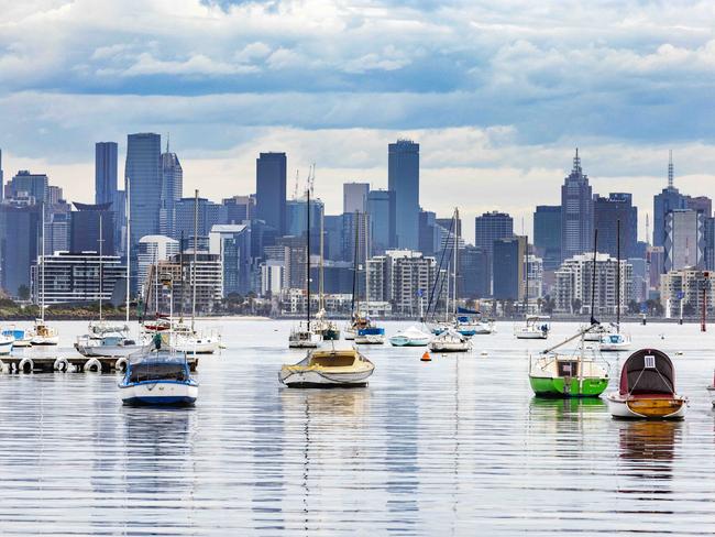 MELBOURNE, AUSTRALIA - NewsWire Photos - OCTOBER 28, 2021: Melbourne's CBD seen from Williamstown. Victoria's Department of Health issues 'high risk warning' for thunderstorm asthma event. Picture: NCA NewsWire/Sarah Matray