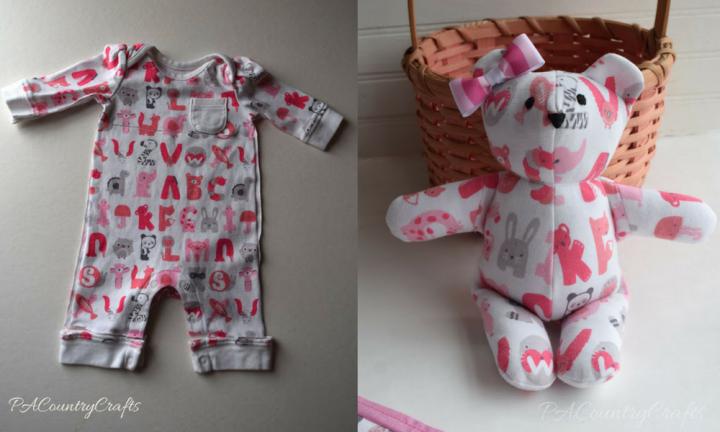 make teddy bear out of baby clothes