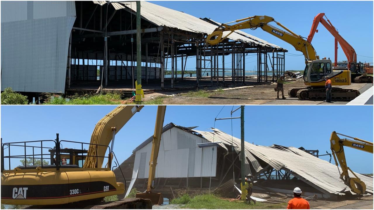 BEFORE AND AFTER: Demolition of the final building along 6 River Street, Mackay took place on Tuesday, February 2. Picture: Rae Wilson