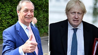 Nibel Farage and Boris Johnson.