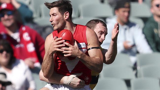 North Adelaide midfielder Aidan Tropiano has been named in a 30-man state squad to prepare to face the WAFL in May. Picture: Tom Huntley