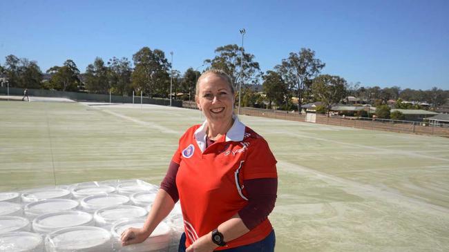 EXPANSION: Linda Bunch is particularly  proud of the new courts being constructed at Warwick Netball Association headquarters at Barnes Park. Picture: Gerard Walsh