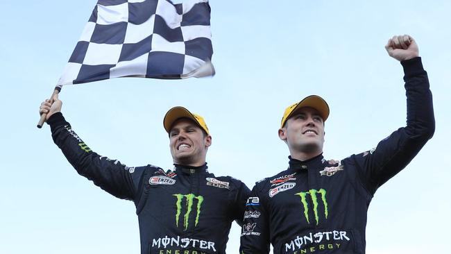 Cameron Waters and Richie Stanaway win the Sandown 500. Pic: Mark Horsburgh