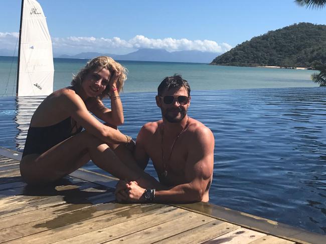 Chris Hemsworth and Elsa Petaky at Orpheus Island. Picture: Instagram