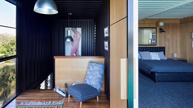 One of the container home’s bedrooms. Picture: Grand Designs Australia. Foxtel.