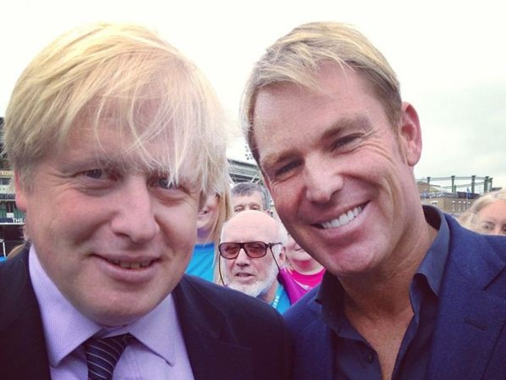 Instagram pic of Mayor of London Boris Johnson and Shane Warne.