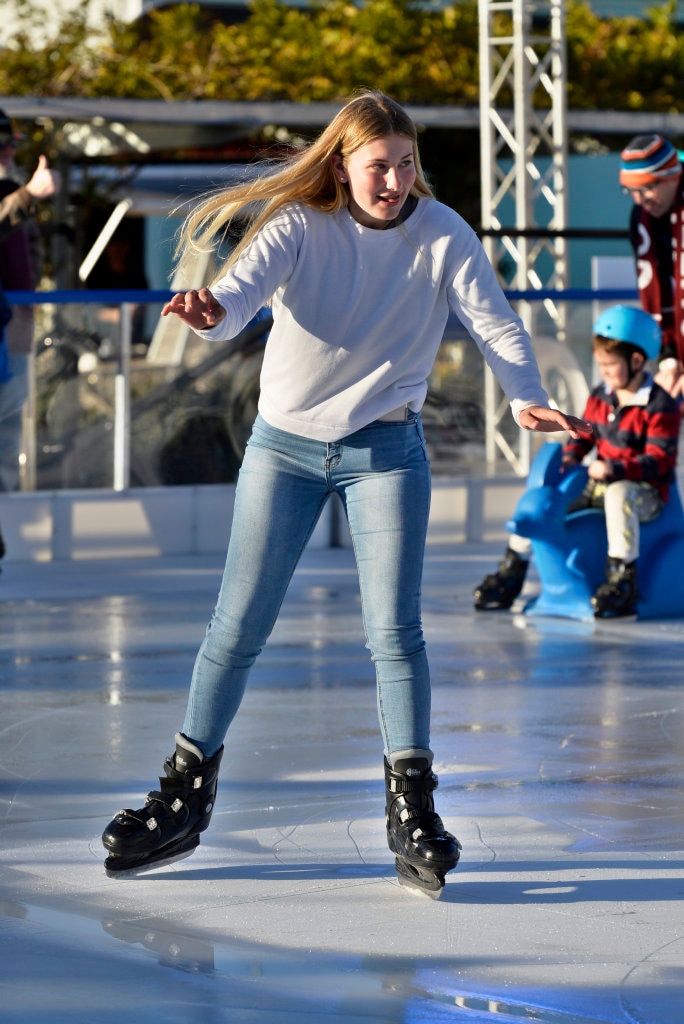 Mykaila Saal ice skating at Winter Wonderland in the Civic Square, Friday, June 22, 2018. Picture: Kevin Farmer