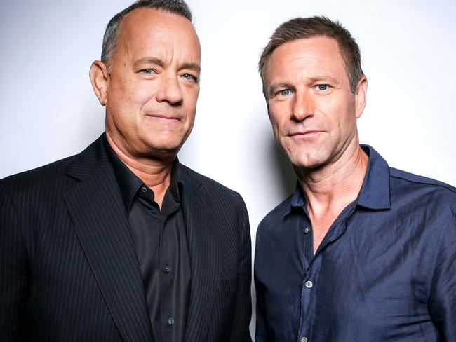 Tom Hanks and Aaron Eckhart, co-stars in Sully. Picture: Rich Fury/Invision/AP