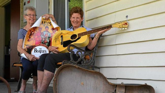 LOCAL TREASURES: Kay Wharton and Denise Savage with the treasures which were on sale at Gayndah's Monster Garage Sale last weekend. Picture: Felicity Ripper