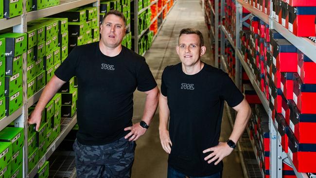 The WOD Life founders Ben Dineen and Andy Lee inside their Adelaide warehouse.