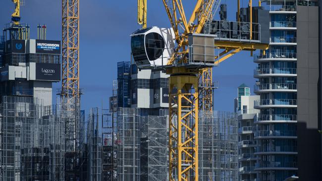 A generic picture of cranes pver new developments at Main Beach.Picture: Glenn Campbell