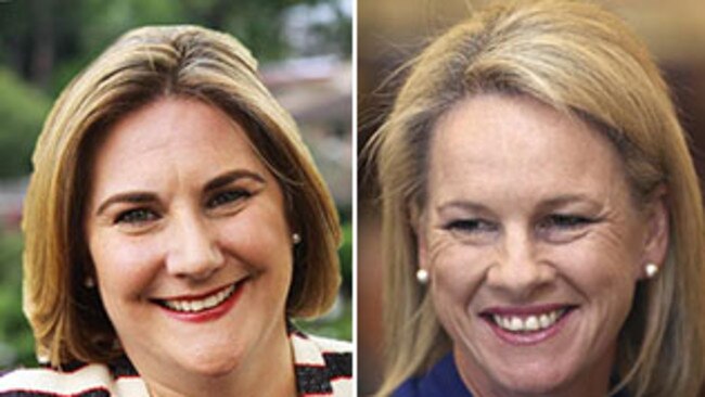 Same same but different: Hollie Hughes, left, hopes to replace Fiona Nash.