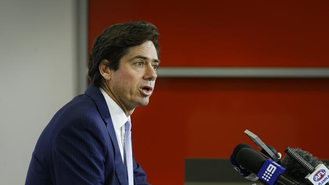 McLachlan announces the resignations of his executives. Picture: David Caird