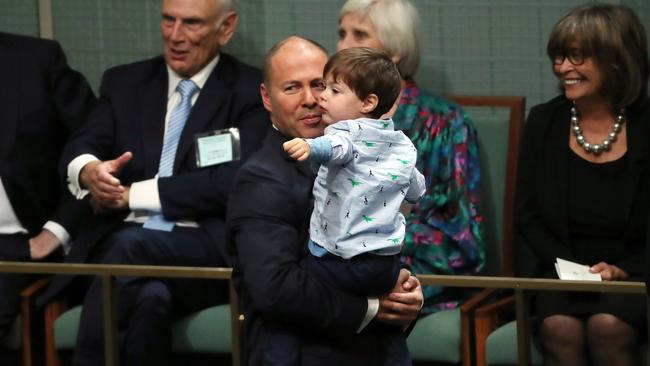 Treasurer Josh Frydenberg with his son Blake. Picture Gary Ramage 