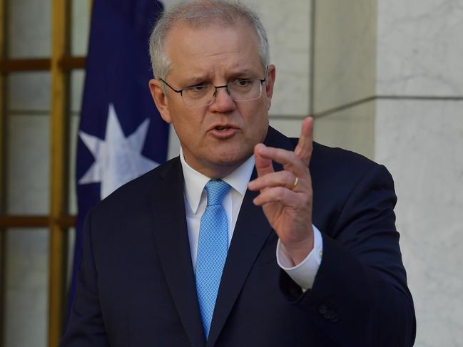 Prime Minister Scott Morrison has been careful with his language when discussing the war crimes report. Picture: Getty Images