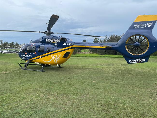 A man in his 50s has been left with life threatening injuries after  colliding his motorbike with a car