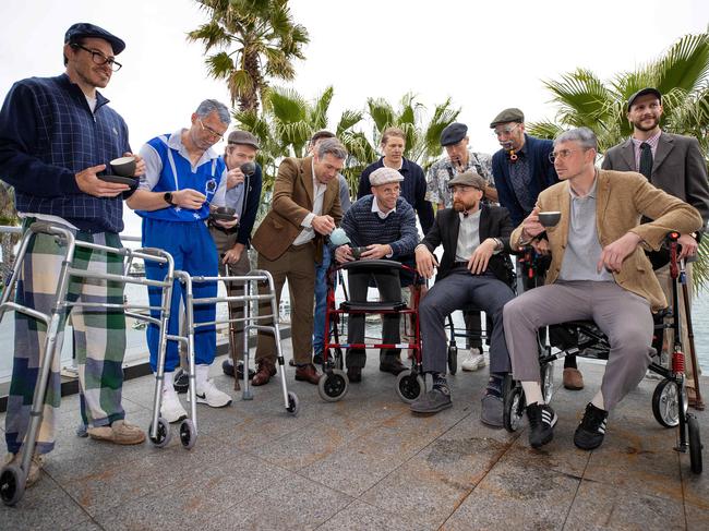 Geelong players arrive for their Mad Monday celebrations after winning the 2022 AFL Premiership. Picture: Mark Stewart