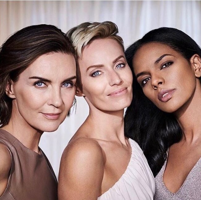 Williams (centre) as a face of Max Factor’s Voices campaign.