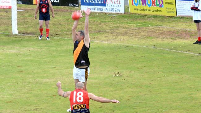 Veterans turn out for the B Grade Riverland Football League match at Berri Memorial Oval. Picture: BERNARD HUMPHREYS