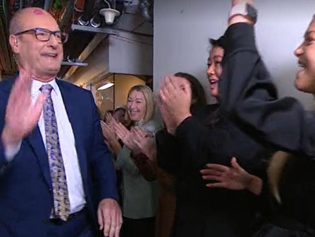 Kochie walked through a guard of honour as he returned for the 7 o'clock news bulletin.