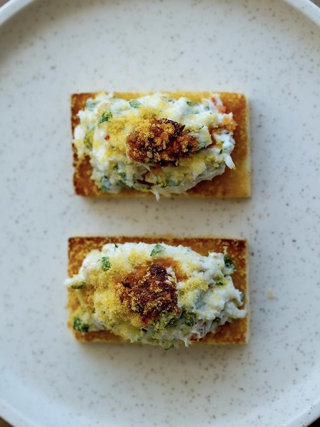 Crab soldiers, chilli crisp at Dolly, Unley Picture: Supplied