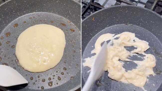 Some thought the pancakes were ruined. Photo: TikTok